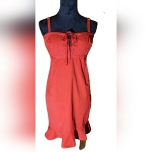 Moschino Red Sleeveless Square Neck Sundress